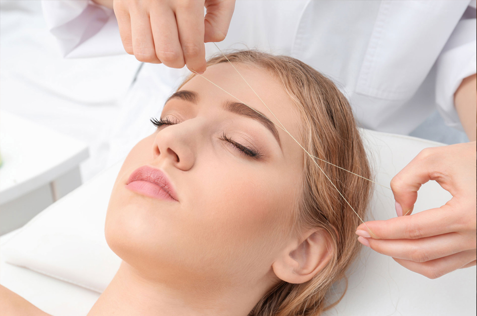 Expertly threaded eyebrows enhancing natural beauty at Brooklyn Brows NYC, a premier salon in Brooklyn, NY.